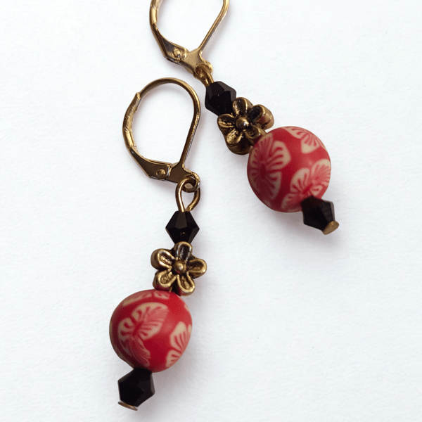 Red, Black and Gold Florals