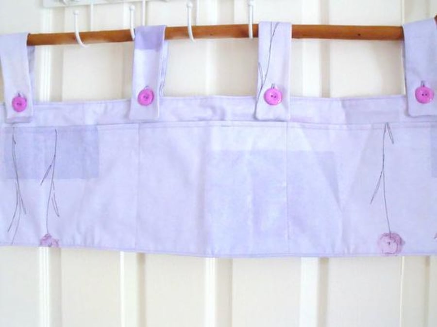 lilac hanging bunk bed tidy with pockets or to use as a cot or crib tidy