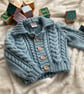 ‘Joseph’ Baby Boy’s Cable Knit Cardigan (0-3 months)