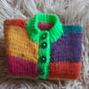 Colourful Hand-knitted Newborn Baby Cardigan 