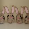 4 Easter Egg Bunny Covers with Chocolate Egg - Set of 4 (cream)