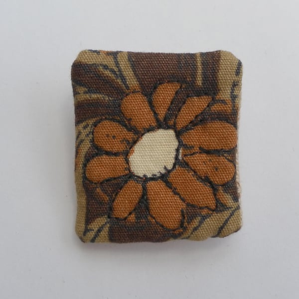 Fabric Flower Detail Brooch, Badge