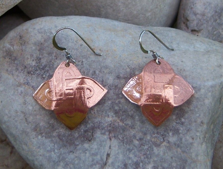 Celtic copper earrrings