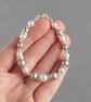 Champagne and White Pearl Bracelet - Taupe Bridesmaid Gifts - Wedding Jewellery - Image 3