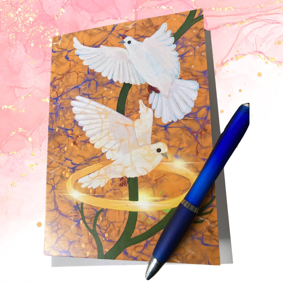 card Golden Doves