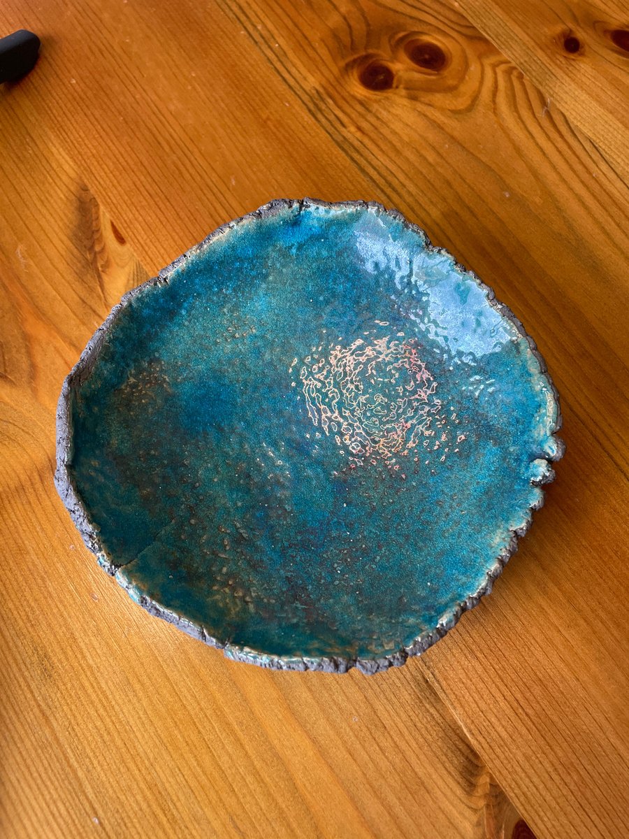 Raku aqua bowl