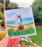 Sea Glass Puffin Desk Art - Handmade Coastal Watercolour Picture - Image 3