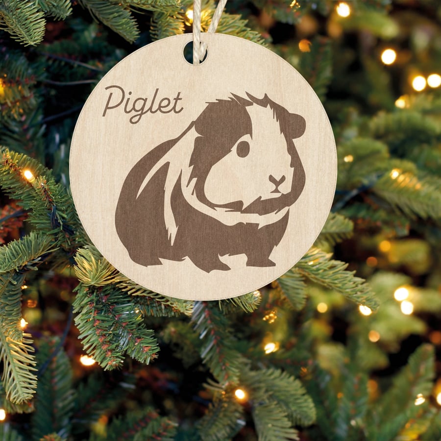 Guinea pig Personalised Name Gift Tag Christmas Bauble Name Christmas Ornament 