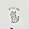'With Love on your Birthday' Smiling Cat 1 - Handmade Hanging Decoration