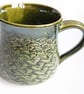 Mug - Green Hand Thrown Stoneware Ceramic Green Glazed Mug 