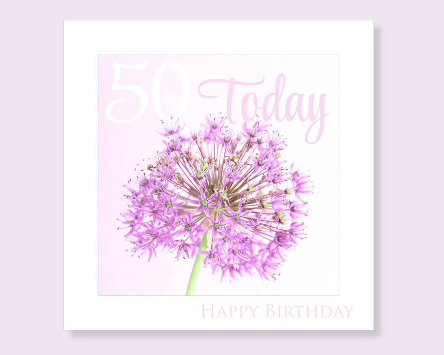 Floral 50th Birthday Card for Women