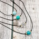 Crystal Cord Choker Necklace, Gemstone, Summer, Beach, Boho Jewellery, Witchy