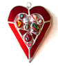 Heart Suncatcher Stained Glass Red Abstract 022 - Image 6