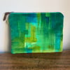Green velvet zip pouch