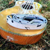1.5 inch ukulele strap black and white musical notes 