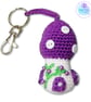 Crochet purple toadstool, mushroom fairy house decoration, bag charm  - Image 10