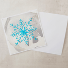 SALE Hand Stitched Blue Snowflake Christmas Card