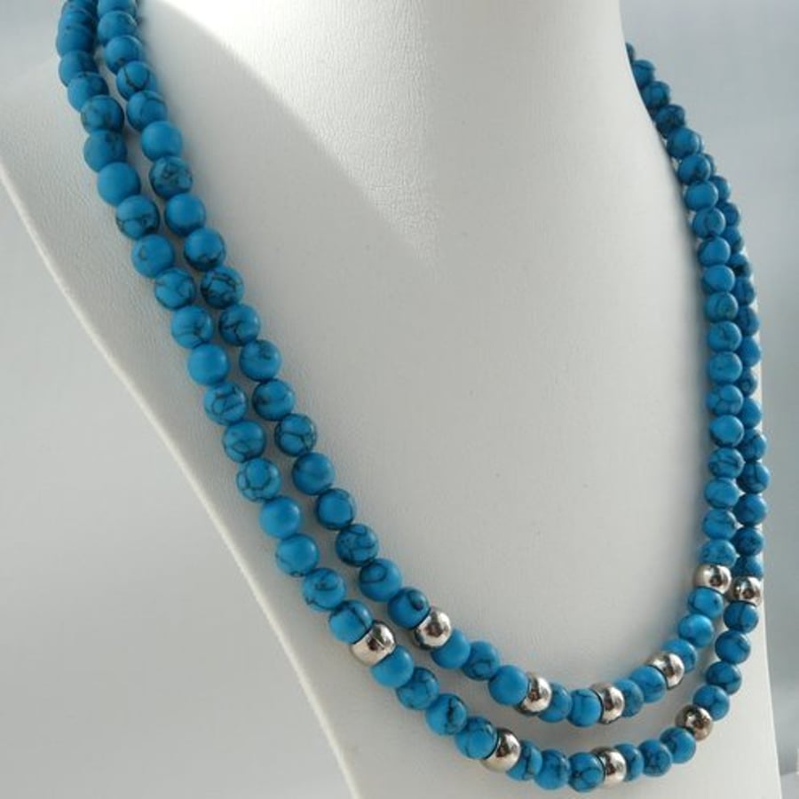 Turquoise multi strand necklace