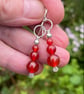 Sterling silver and carnelian bead earrings - Image 2