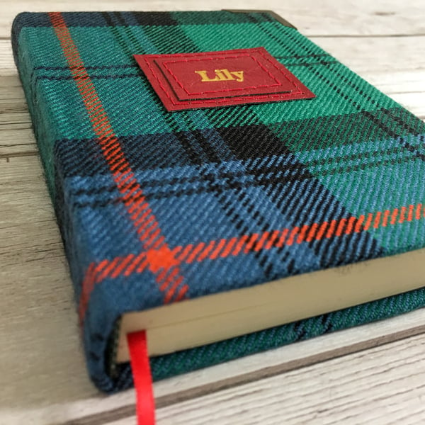 Personalised Tartan Notebook, A6