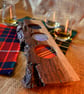 3-hole Oak whisky tasting board & knotted waney edge - choice of glasses