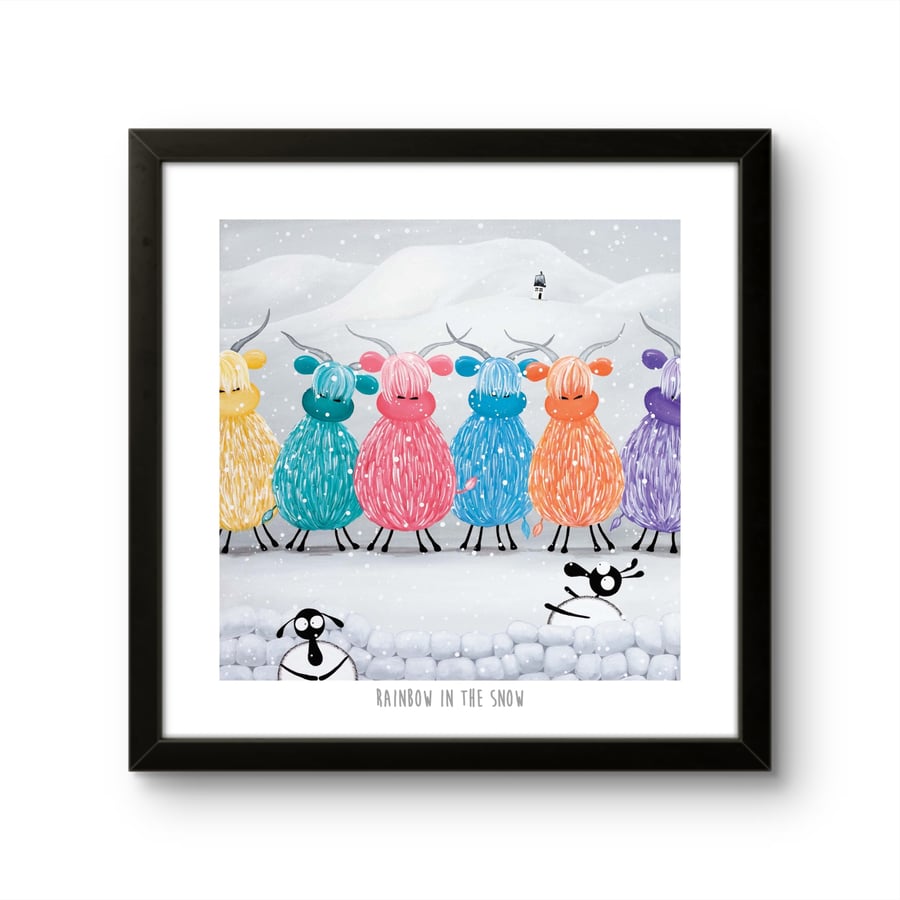 Rainbow In The Snow - 10" print