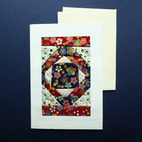 Individually Hand Crafted Textile patchworked Blank Card