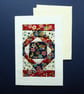 Individually Hand Crafted Textile patchworked Blank Card