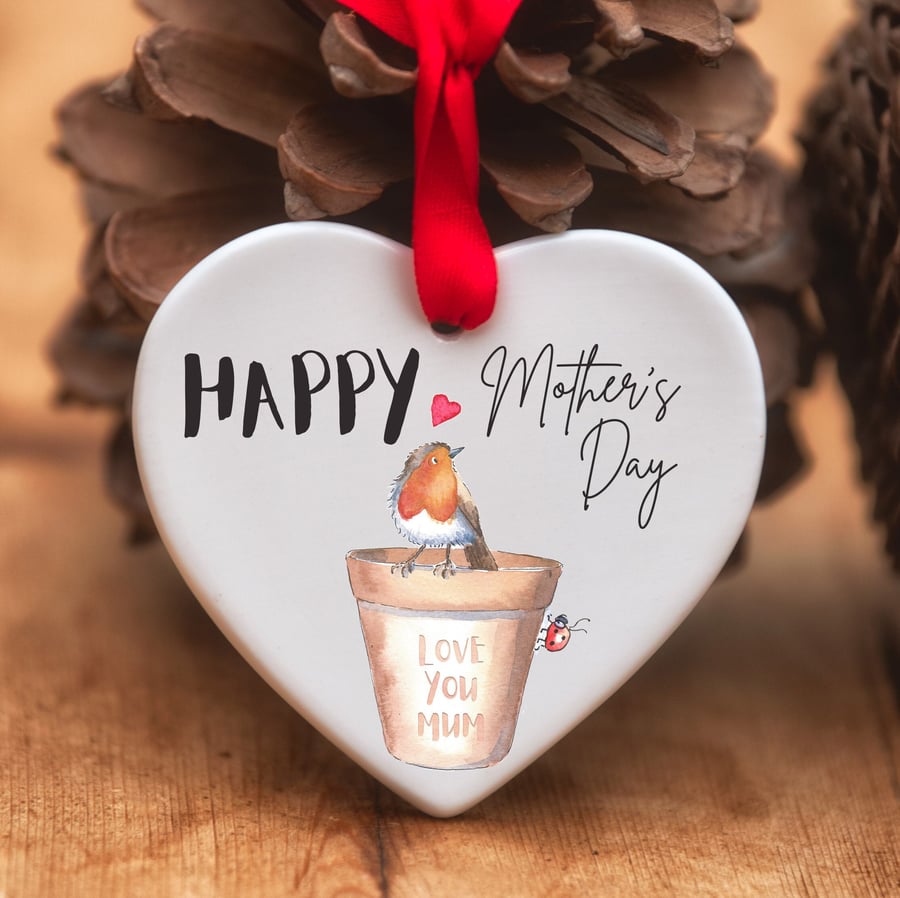 Happy Mother's Day Ceramic Heart