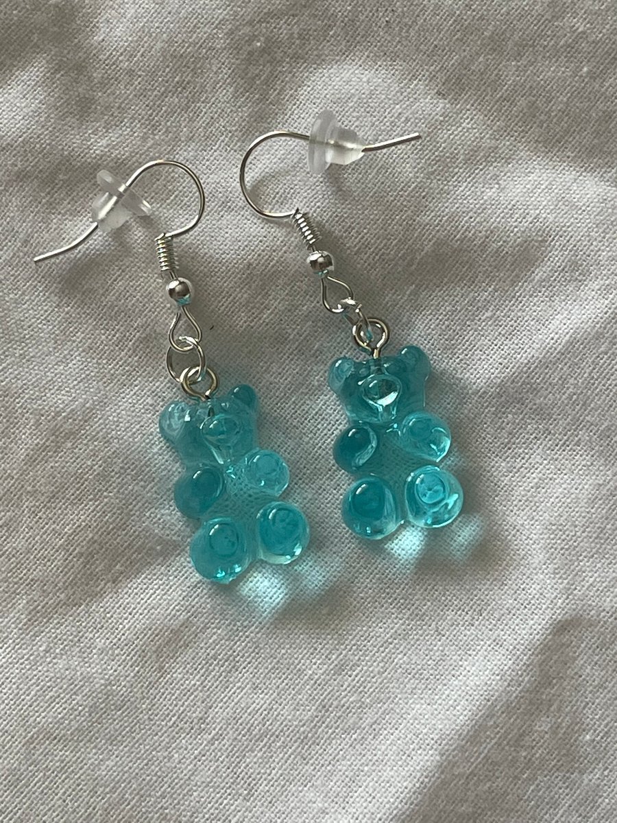 Aqua Gummy Bear Earrings
