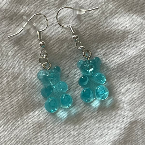 Aqua Gummy Bear Earrings