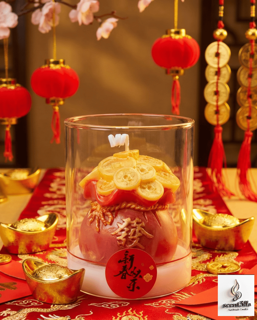 The "Fa" Treasure Pouch: Wealth & Prosperity Artisan Candle