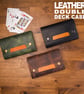Personalized Leather Playing Card Case: Handmade Double Deck Holder  - Image 1