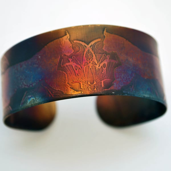 Surgical steel Lynx Cuff, multicolured finish, medium