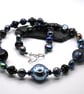 lampwork glass hollow beaded necklace