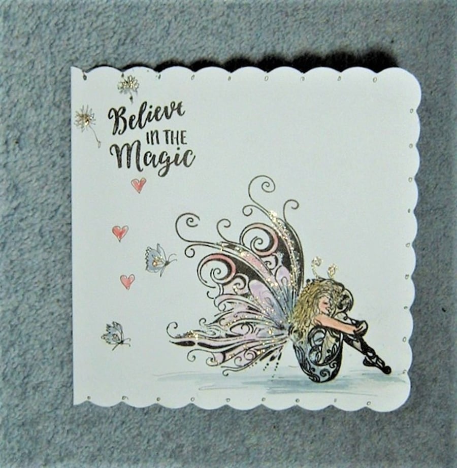 hand crafted all occasion fairy greetings card ( ref F 446)