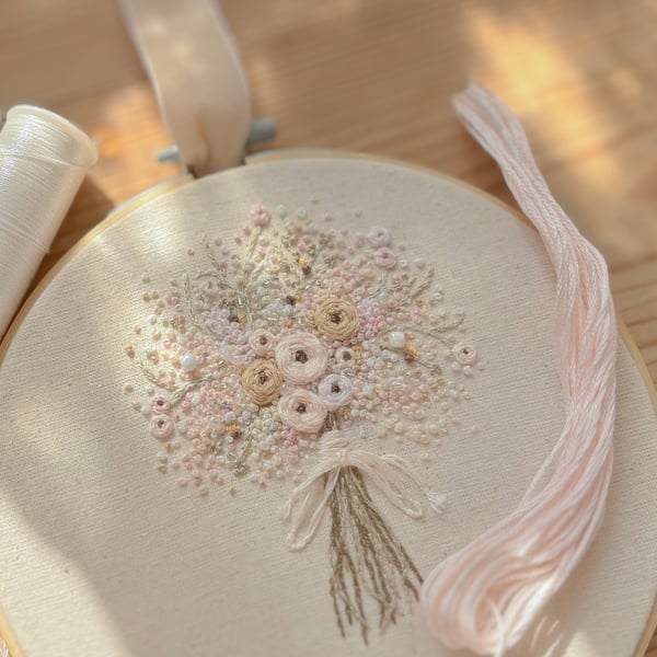 Embroidery floral wall hanging 