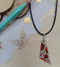 Bright circular patterned hand painted wooden necklace 