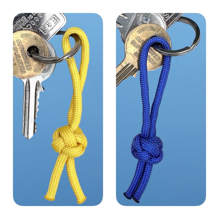 Handmade Diamond Knot Keyring Duo - Set of 2 - Great Value - Primary Collection