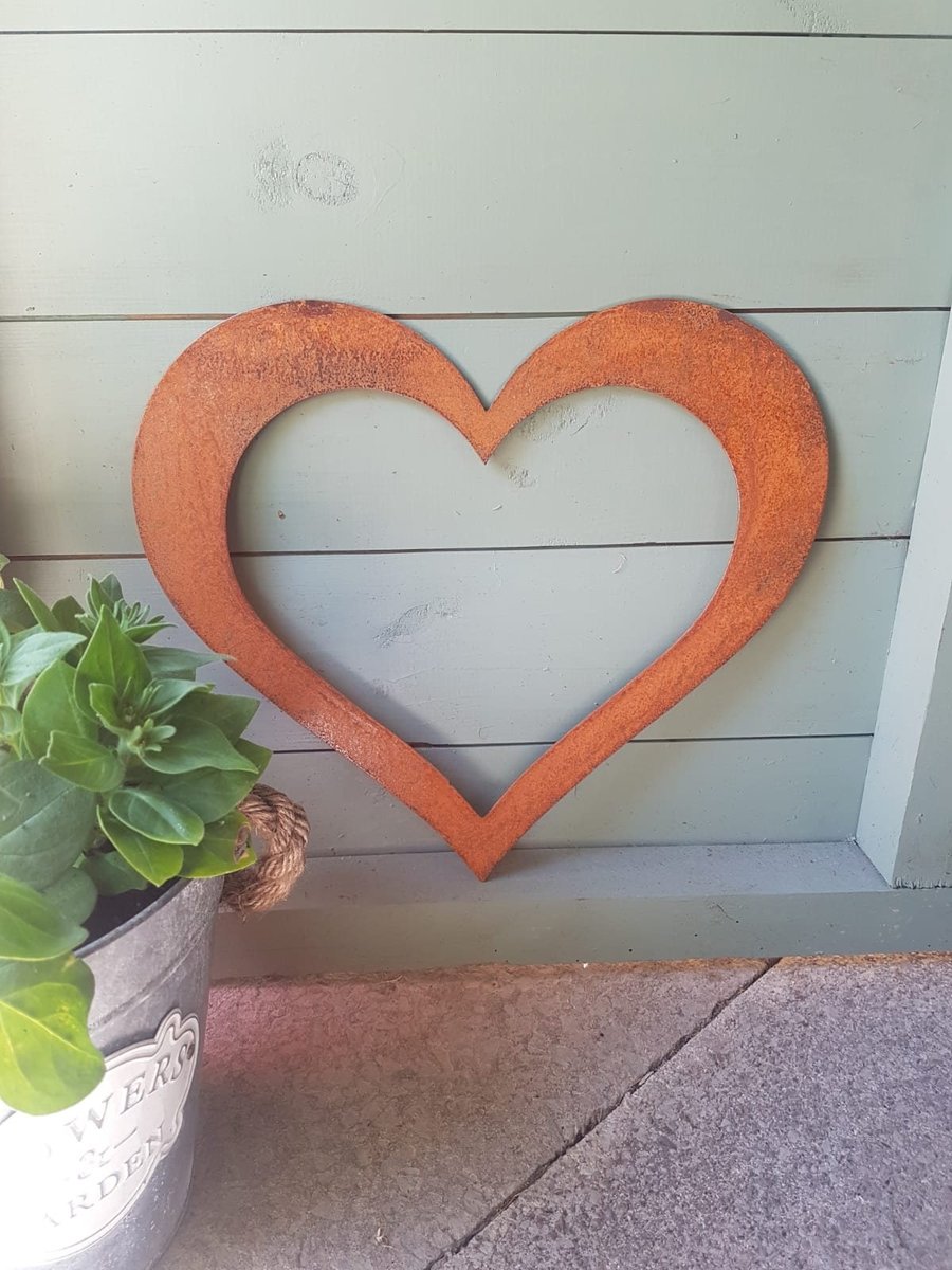 Rusted Metal Heart Rusted Garden Art Rusty Outdoor Ornaments Metal Sculpture