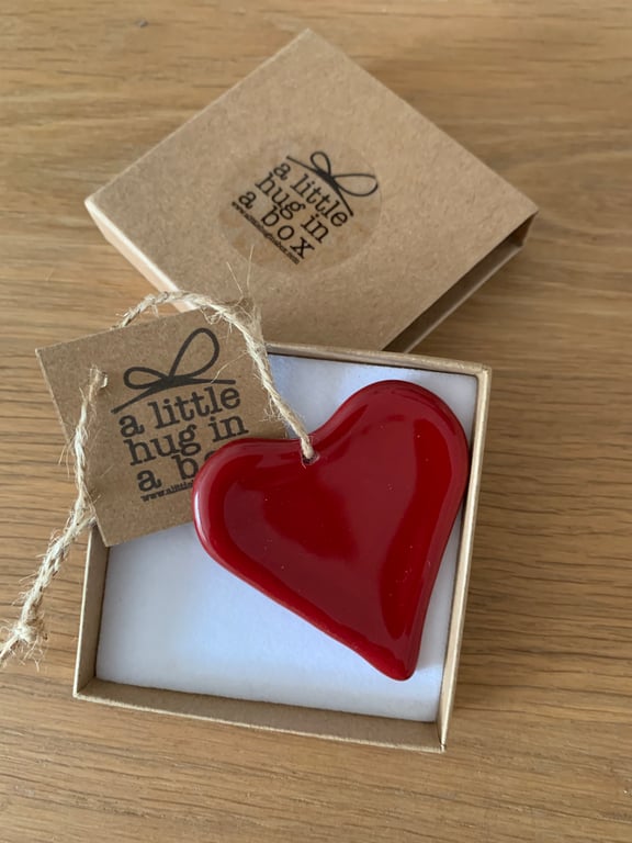 A little hug in a box red heart gift