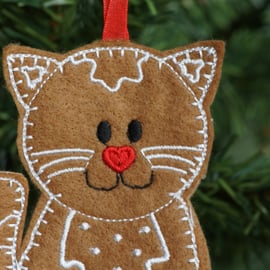 cat gingerbread pet keepsake hanging tree ornament