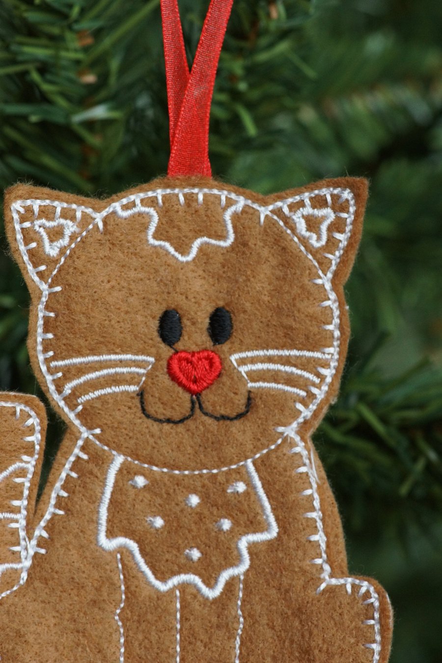 cat gingerbread pet keepsake hanging tree ornament