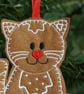 cat gingerbread pet keepsake hanging tree ornament - Image 1