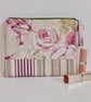 Make up bag in floral and stripes mulberry fabric large size 