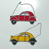 Perfectly Imperfect 2CV glass hanging ornament - quirky!