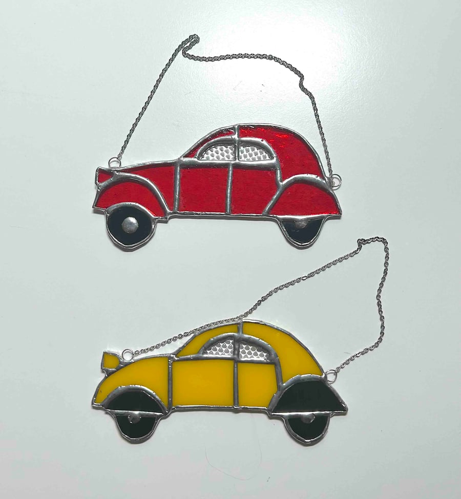 2CV glass hanging ornament - quirky!