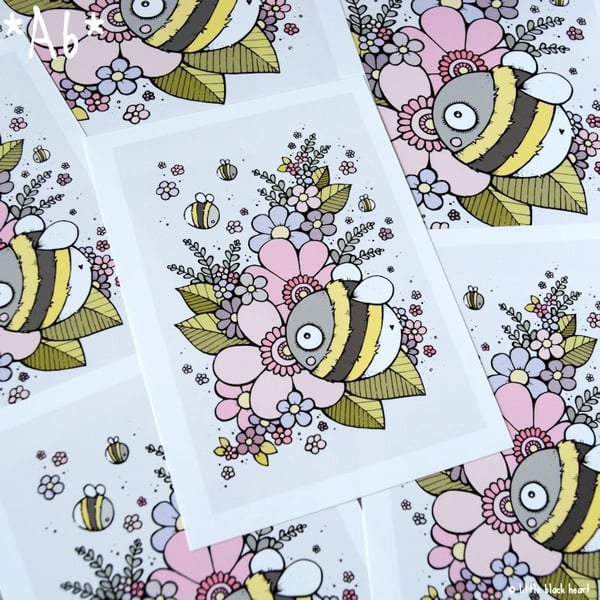 bee and blossom - A6 print