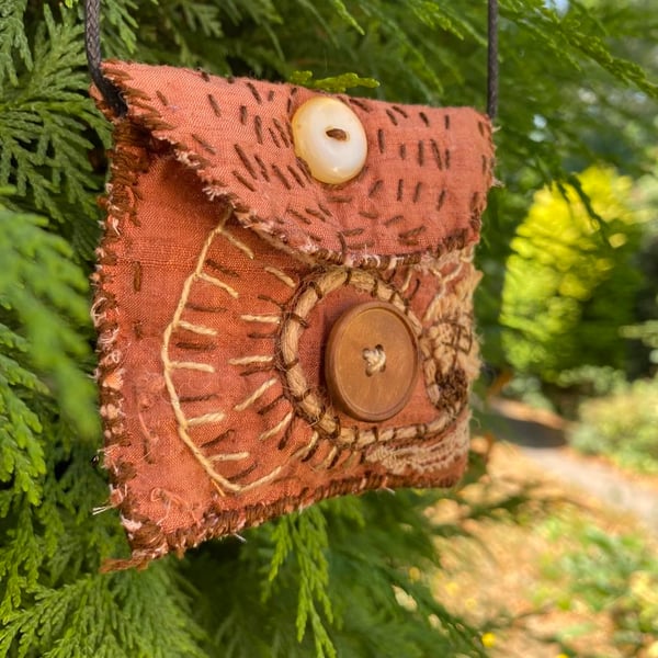 Handmade Amulet Pouch brown