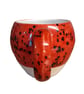 Ceramic wheel thrown Red and black Speckled Round Huggable mug . - Image 3